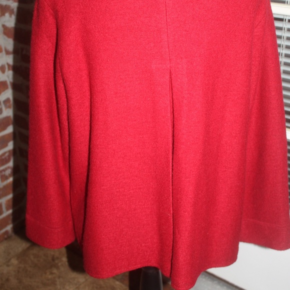 JANE ASHLEY DARK RED WOOL BLEND JACKET Black buttons 2 front Pockets size XL EUC - Picture 3 of 4